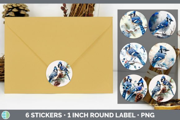 Blue Jay Christmas Stickers: Festive Illustrations