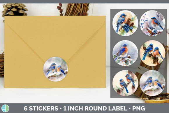 Bluebird Christmas Stickers: Festive Illustrations