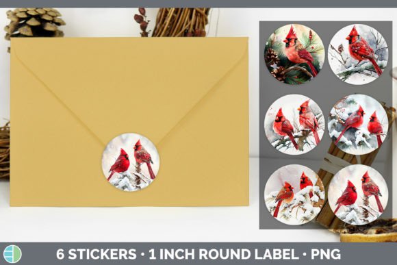 Cardinal Christmas Stickers: Festive Illustrations