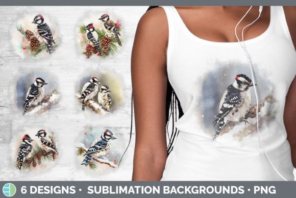 Christmas Downy Woodpecker Background Illustrations Review