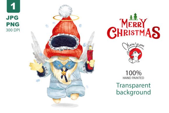 Christmas Gnome Angel in Pajamas: Cozy Illustrations