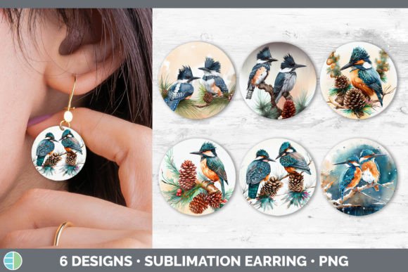 Christmas Kingfisher Earring Sub: Festive Illustrations