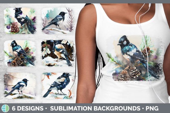 Christmas Magpie Distressed Sublimation: A Seller's Review of Illustrations