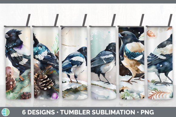 Christmas Magpie Tumbler Bun: Fresh Illustrations