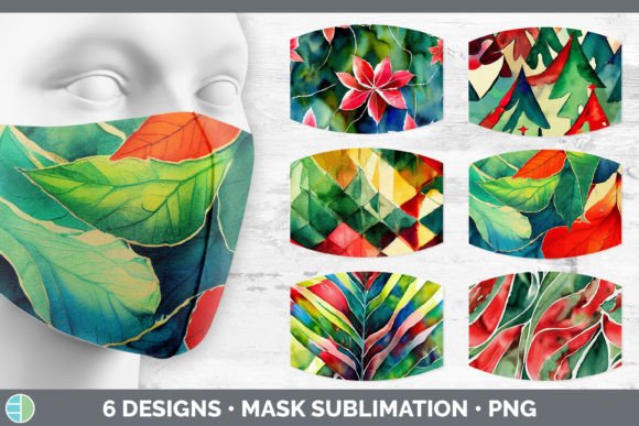 Christmas Mask Bundle: Festive Illustrations for Brands