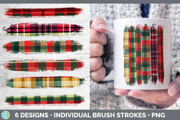 Christmas Plaid Brush Strokes: Festive Illustrations