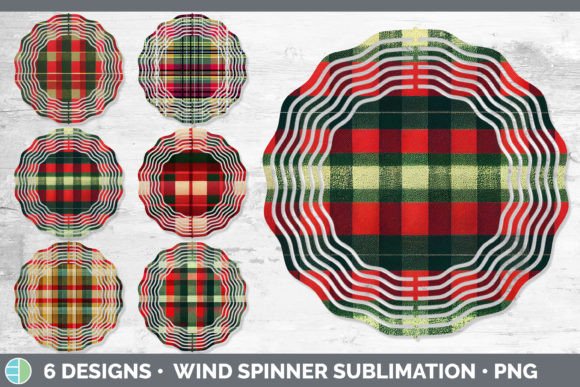 Christmas Plaid Wind Spinner: Festive Illustrations