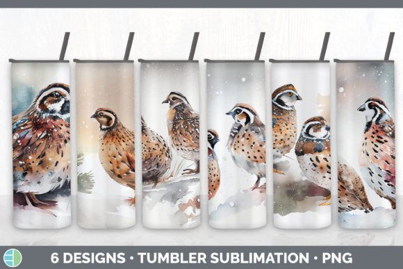 Christmas Quail Tumbler Bund: Fresh Illustrations