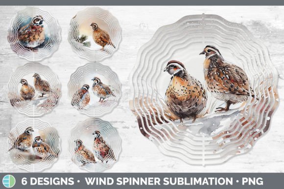 Christmas Quail Wind Spinner Sublimati: Fresh Illustrations
