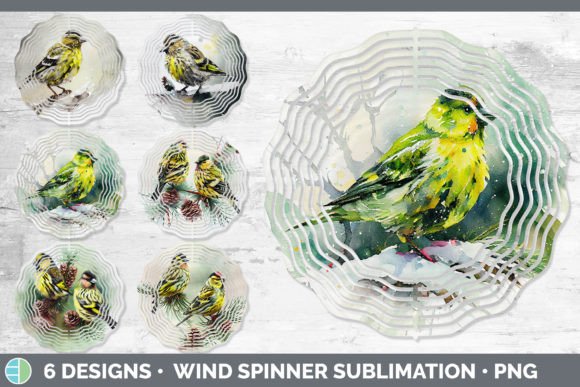Christmas Siskin Wind Spinner Sublimat: Festive Illustrations
