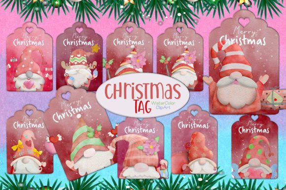 Cute Christmas Tag Collection Design: Festive Illustrations