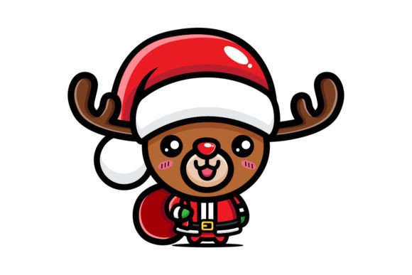 Cute Deer is Celebrating Christmas Illustrations Review