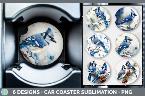 Review: Christmas Blue Jay Car Coaster Sublima Illustrations