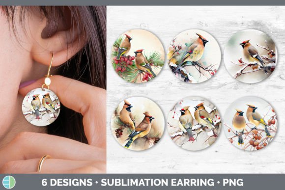 Review: Christmas Cedar Waxwing Round Earring Design