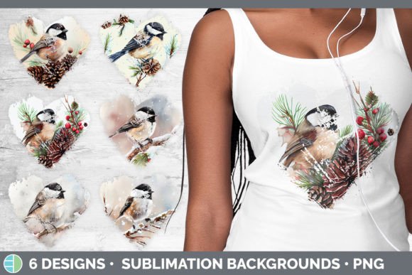Review: Christmas Chickadee Heart Distressed Cli Illustrations