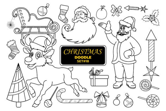 Review: Christmas Hand Drawn Doodle Set- 18 Illustrations