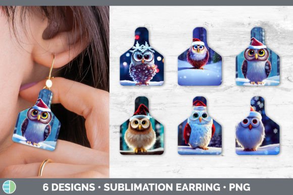 Review: Christmas Owl Cow Tag Earring Sublimat Illustrations