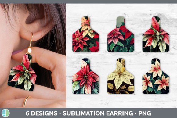 Review: Christmas Poinsettia Cow Tag Earring S Illustrations