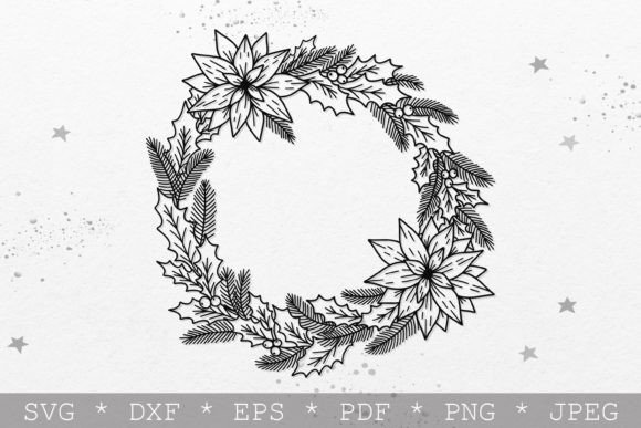 Review: Christmas Wreath with Holly Leaves SVG for Holiday Stitching