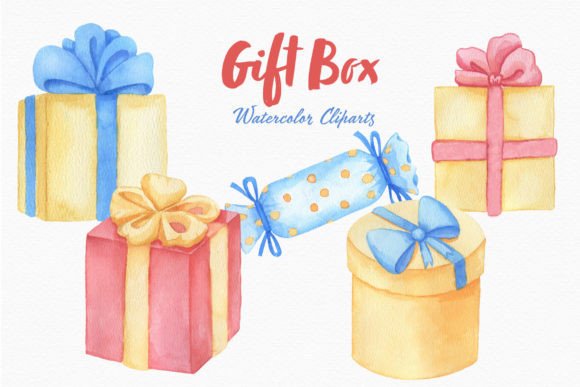Review: Gift Box Christmas Watercolor Clipart for Embroidery