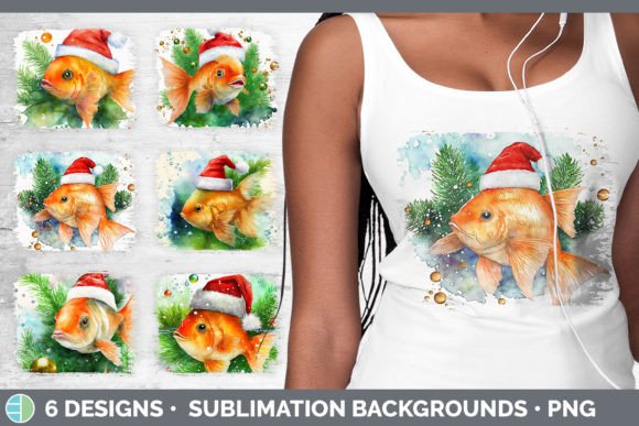 Santa Goldfish Christmas Distressed Subl: Review